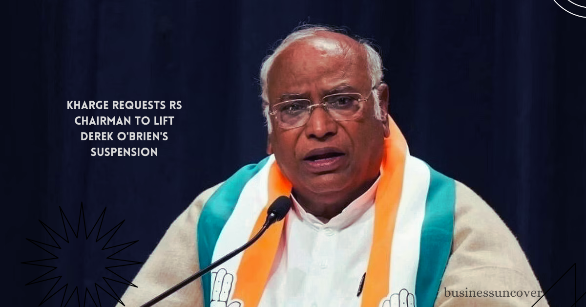 Kharge requests RS Chairman to lift Derek O'Brien's suspension.