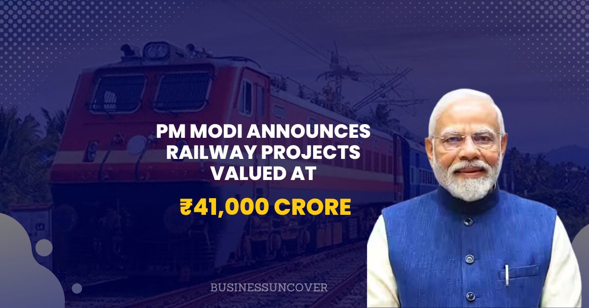 PM Modi announces railway projects valued at ₹41,000 crore, declaring “New India.”