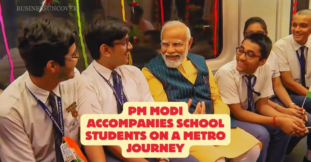 PM Modi accompanies school students on a metro journey