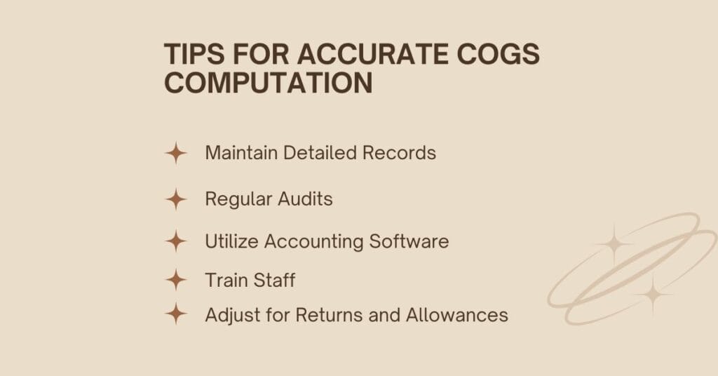 Tips for Accurate COGS Computation